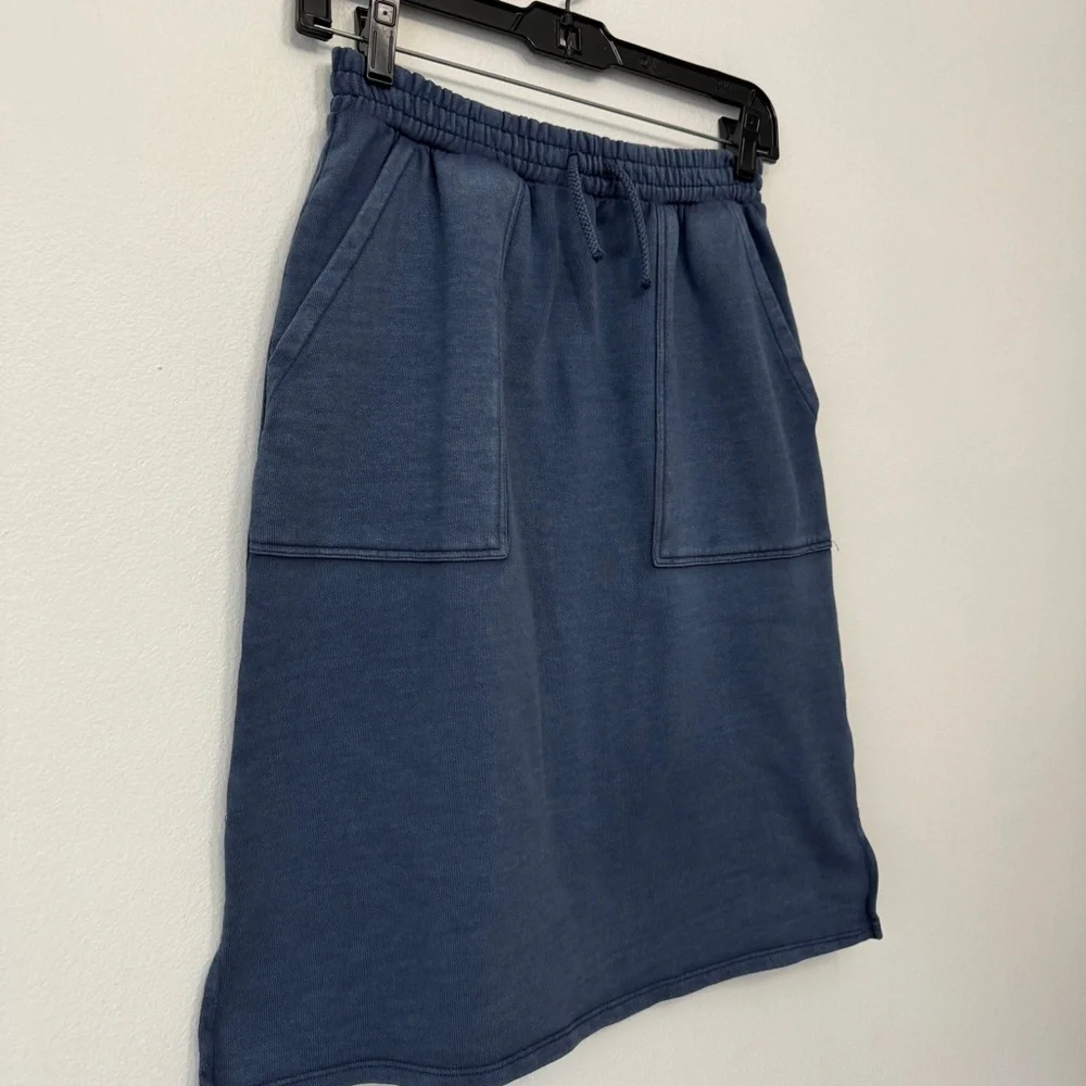 Zara Girls Sweatshirt Material Midi Skirt for Monochrome Look Blue Size 13-14